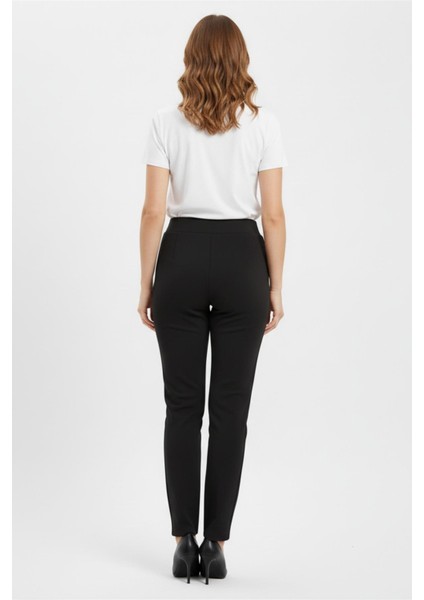 Kadın Beli Lastikli Çima Dikişli Cepli Kumaş Pantolon BGL-ST04818 fırsatları