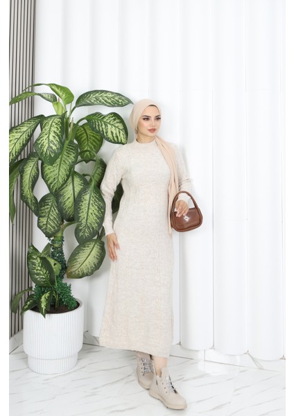 Saç Örgü Şeritli Triko Elbise fiyatları