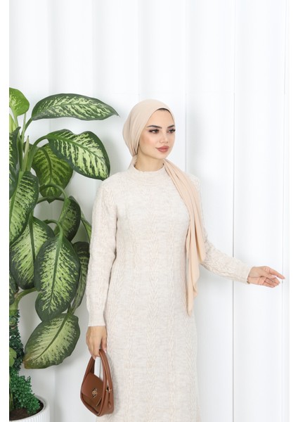 Saç Örgü Şeritli Triko Elbise fırsatları