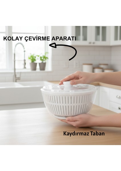 Salata ve Sebze Kurutucu Jumbo Boy 5 Litre – Bpa Free, Bulaşık Makinesine Uyumlu modelleri