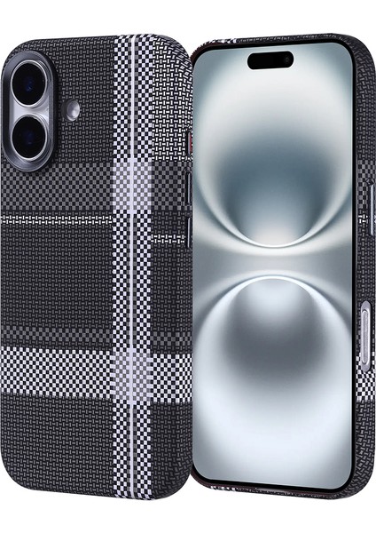 Apple iPhone 16 Kılıf M-Safe Şarj Özellikli Karbon Fiber Görünümlü Nekst Kapak