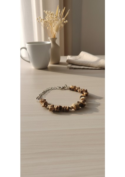 Jasper Kırıktaş Doğal Taş Halhal – Topraklayıcı Enerji Taşı, Denge ve Koruma, El Yapımı Unisex Takı indirimleri