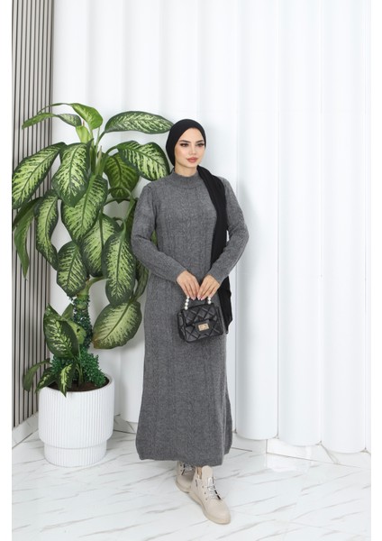 Saç Örgü Şeritli Triko Elbise fiyatları