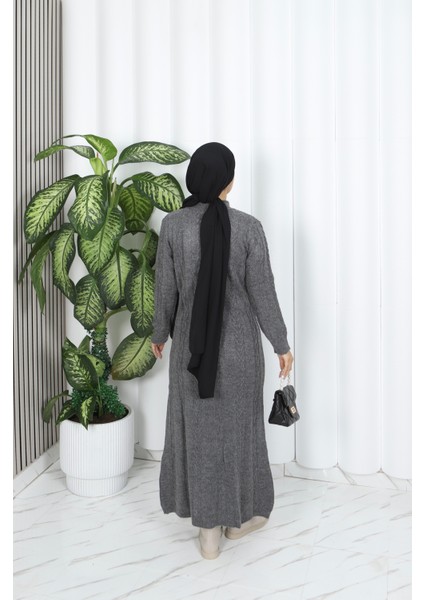 Saç Örgü Şeritli Triko Elbise indirimleri