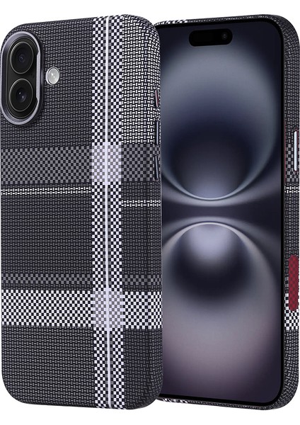 Apple iPhone 16 Plus Kılıf M-Safe Şarj Özellikli Karbon Fiber Görünümlü Nekst Kapak