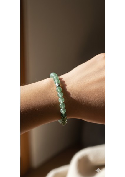 Aventurin Doğal Taş Bileklik – Şans, Bolluk ve Huzur Taşı, El Yapımı Enerji Dengeleyici Unisex Takı fırsatları