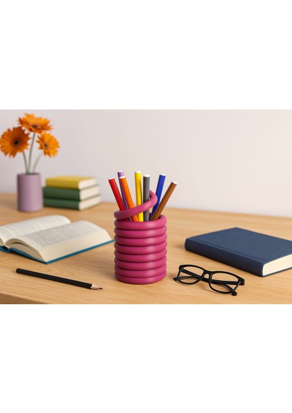 Spiral Kalemlik Dekoratif Kalemlik Masaüstü Kalemlik Masa Düzenleyici Hediyelik Organizer