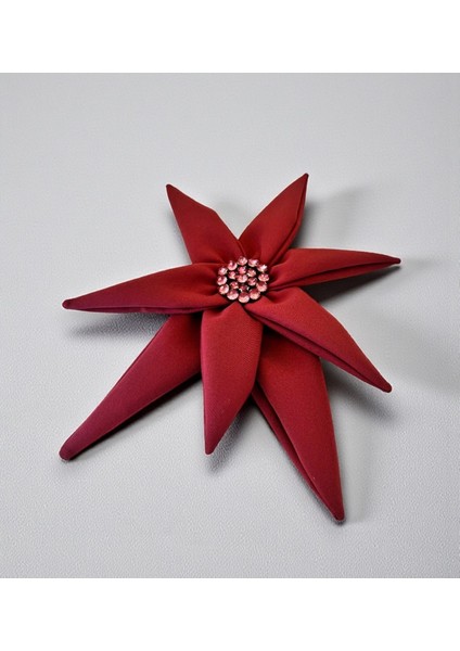 Çift Katlı Taş Detaylı Kumaş Çiçek Broş fırsatları