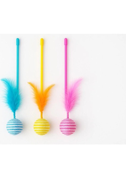 Tüylü Sesli Kedi Oyun Oltası | Sarmal Tasarım Eğlenceli Kedi Oyuncağı fiyatları