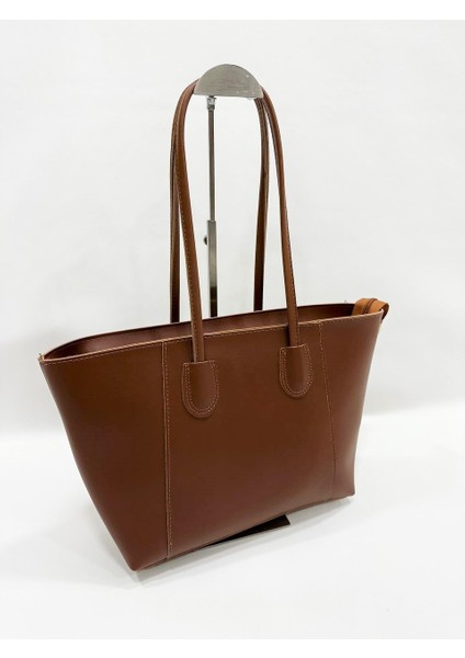 Basic Düz Sade Model Fermuarlı Tote Kadın El ve Omuz Çantası