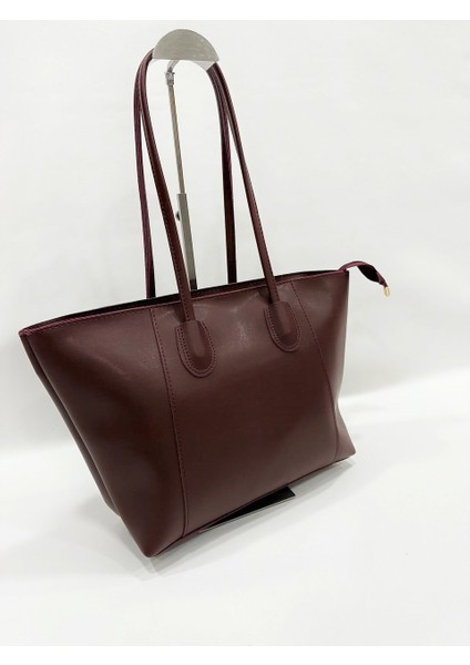 Basic Düz Sade Model Fermuarlı Tote Kadın El ve Omuz Çantası
