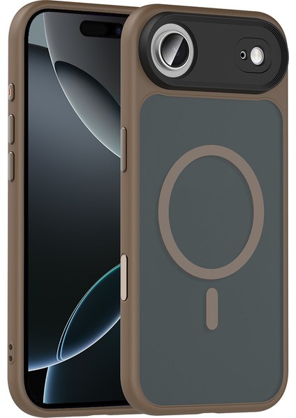 Apple iPhone 17 Air Kılıf Mat Arka Yüzey Wireless Şarj Özellikli Flet M-Safe Kapak