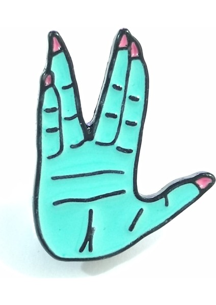 Mr Spock Selamı Rozet Vulcan Selamı Rozet Selam Rozet Uzaylı Rozet Star Trek Rozet Broş Pin