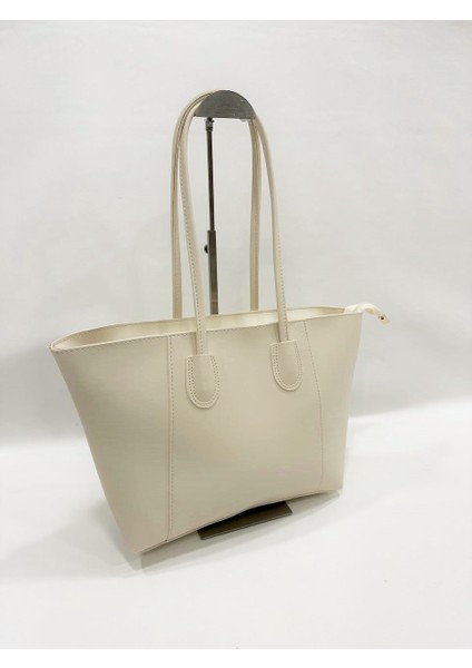 Basic Düz Sade Model Fermuarlı Tote Kadın El ve Omuz Çantası