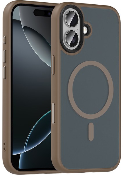 Apple iPhone 17 Kılıf Mat Arka Yüzey Wireless Şarj Özellikli Flet M-Safe Kapak