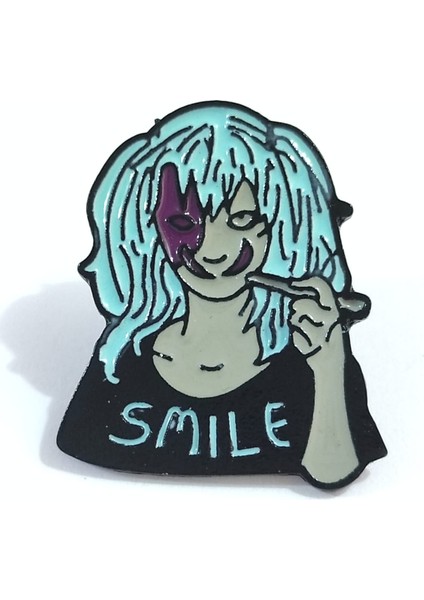 Smile Rozet Gülümse Rozet Joker Harley Quinn Halloween Hediye Çanta Süsü Cadılar Bayramı