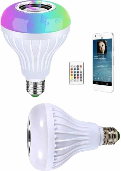 Kumandalı Rgb LED Işık Bluetooth Hoparlör Ses Lambası Renkli Ampul modelleri