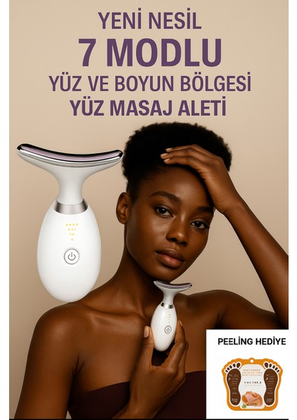 7 Farklı Işık Modlu Titreşimli Boyun ve Yüz Ems Güzellik Cihazı