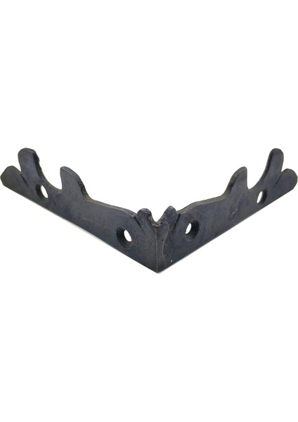 Antika Tarz Dekoratif Pirinç Lale Köşe Gönye - Yan, 105X105 Mm, Oksit