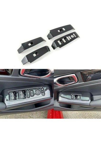 Honda Civic Fe1 Karbon Cam Düğme Kaplama