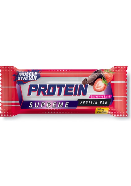Supreme Protein Bar Çilek Aromalı 24 Adet 12 g Protein İçerir Pratik Atıştırmalık fırsatları