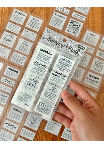 Vintage Yazı Temalı Şeffaf Sticker 6 Yaprak 52 Adet Pet/bullet Journal/etiket/çıkartma/ Scrapbook
