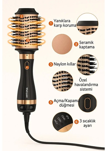 5’i 1 Arada Saç Şekillendirici Profesyonel Hızlı Kurutma ve Şekillendirme Için 1000W fiyatları