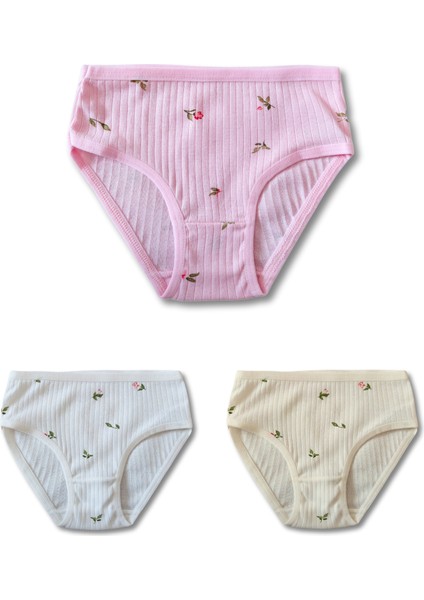 %100 Pamuk Kız Çocuk Fitilli Kaşkorse Slip Külpt Iç Çamaşır 6lı Set modelleri