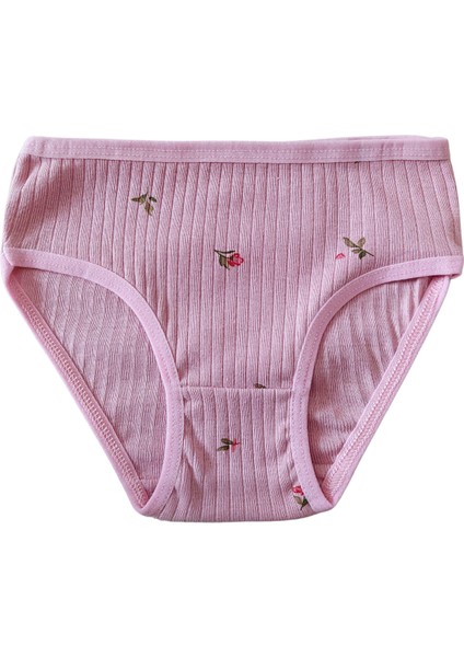 %100 Pamuk Kız Çocuk Fitilli Kaşkorse Slip Külpt Iç Çamaşır 6lı Set