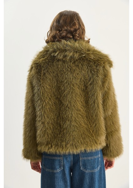 Kadın Kürklü Araboy Mont