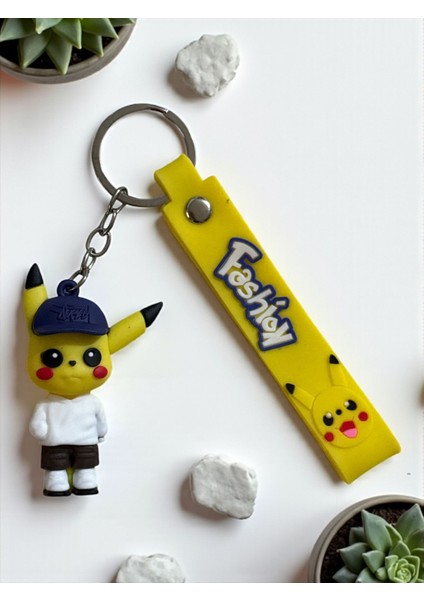Şapkalı Pikachu Anahtarlık – Sevimli Sarı Silikon Figürlü Çanta Ve araba aksesuarı fırsatları