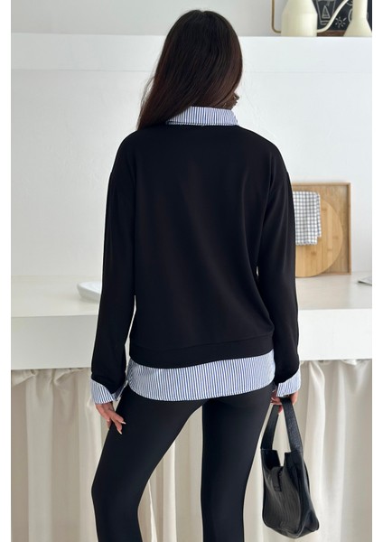 Kadın Nakış Peluş Ayıcık Figürlü Sweatshirt – Eğlenceli & Şehirli Stil