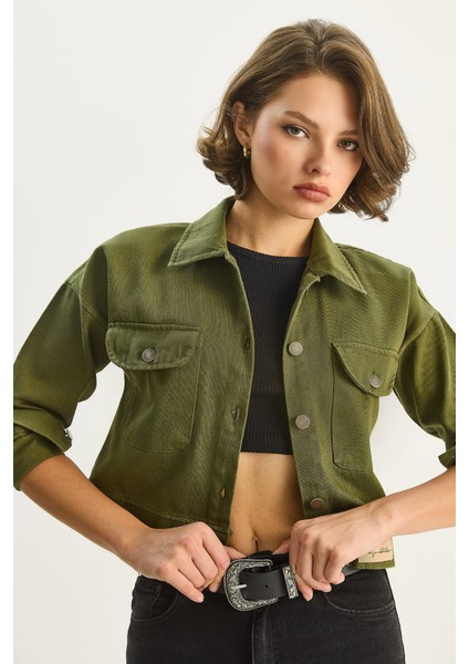 Kadın Çift Cepli Gabardin Ceket modelleri