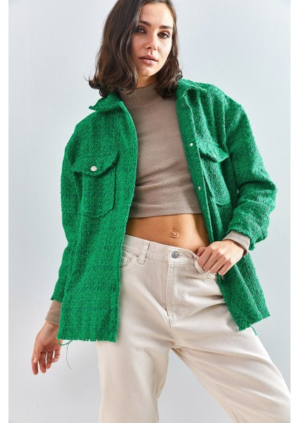 Kadın Çift Cepli Şanel Gömlek