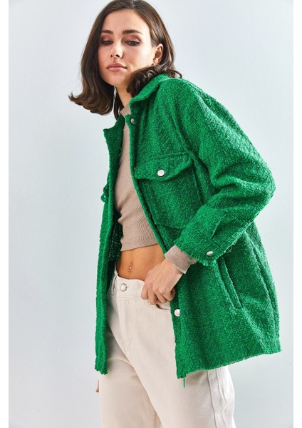 Kadın Çift Cepli Şanel Gömlek