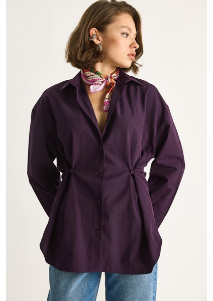 Kadın Düğme Detaylı Basic Gömlek fırsatları