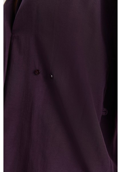 Kadın Düğme Detaylı Basic Gömlek