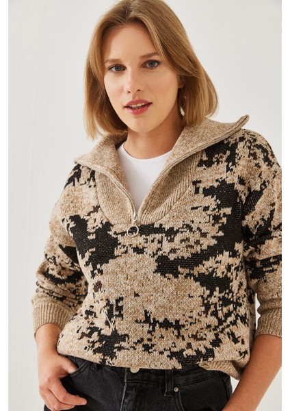 Kadın Fermuarlı Triko Kazak fırsatları