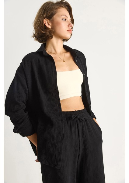 Kadın Oversize Basic Müslin Gömlek indirimleri