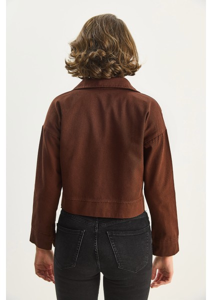 Kadın Çift Cepli Gabardin Ceket