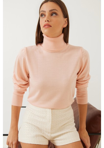 Kadın Balıkçı Yaka Fitilli Kazak