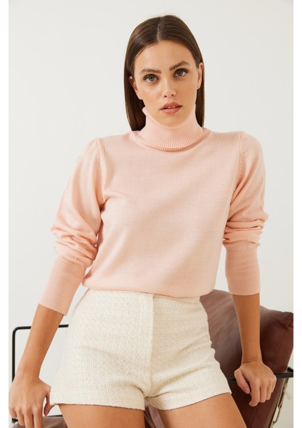 Kadın Balıkçı Yaka Fitilli Kazak