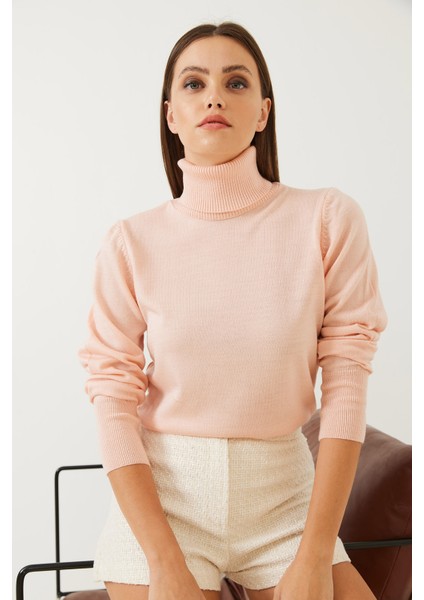 Kadın Balıkçı Yaka Fitilli Kazak