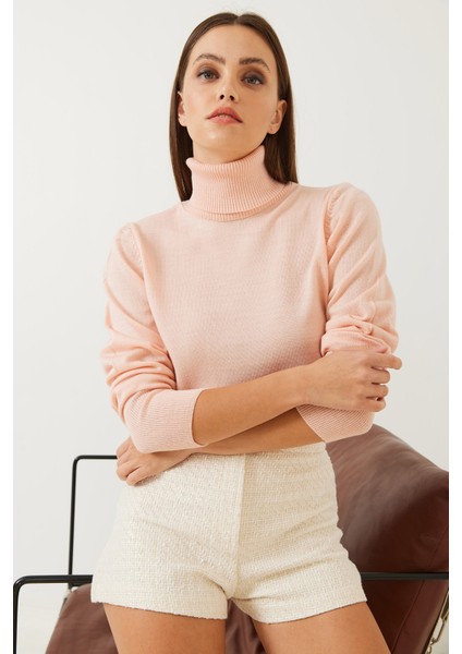 Kadın Balıkçı Yaka Fitilli Kazak