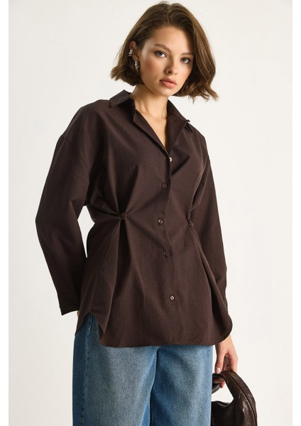 Kadın Düğme Detaylı Basic Gömlek indirimleri