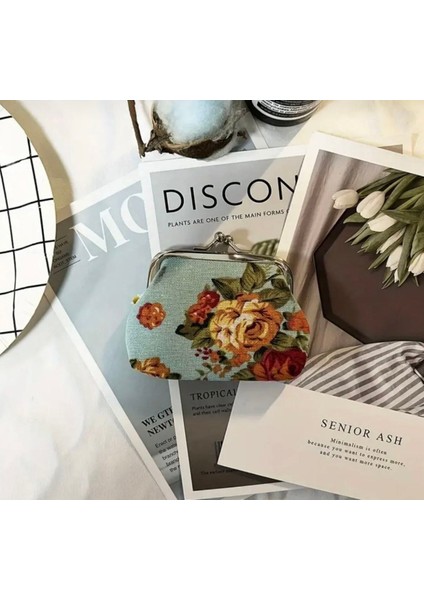 Mavi Renkli Mini Bozuk Para Cüzdanı Klipsli Cüzdan