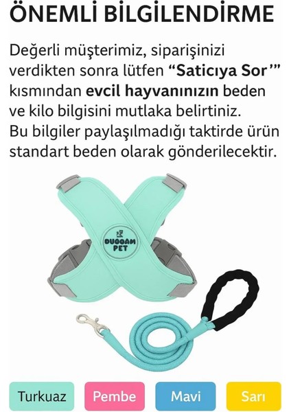 Nefes Alabilir Kedi Köpek Göğüs Tasması | Yansıtıcı Koşum Yeleği + Tasma Halatı Seti fiyatları