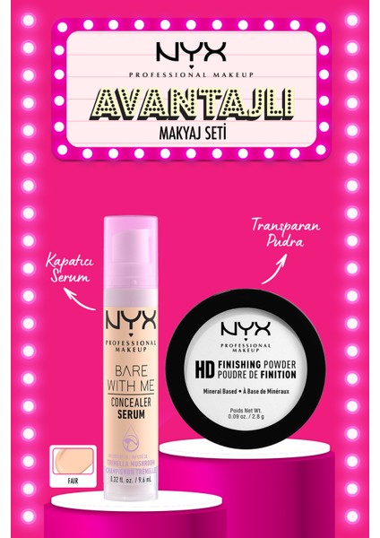 Bare With Me Kapatıcı Serum 01 Fair & Mini Pudra Seti
