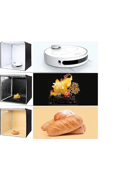 60X60CM Profesyonel Stüdyo Kumandalı LED Işıklı Ürün Fotoğraf Çekim Çadırı modelleri