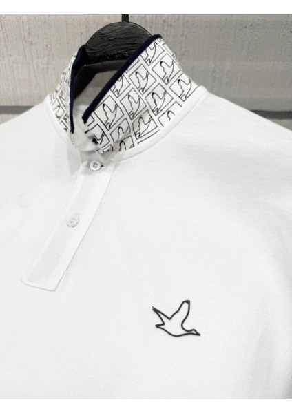 Premium Erkek Beyaz Polo Yaka Tişört
